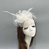 preiswerte Faszinator-Fascinators Kentucky Derby Hut Kopfbedeckung Federn Netz Fischerhut Hochzeit besonderer Anlass Damentag Melbourne Cup Cocktail mit Federn Rüschen Kopfbedeckung Kopfbedeckung