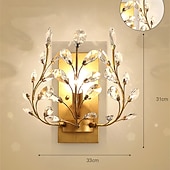 economico Lampade da parete in cristallo-lampada da parete a testa singola country americano lampada da parete comodino camera da letto in stile europeo soggiorno lampada da parete in cristallo creativo retrò candela di ferro