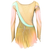 ieftine Rochii de patinaj artistic-Rochie de Patinaj Artistic Pentru femei Fete Πατινάζ στο πάγο Rochii Ținute Yan roz Violet Alb / Alb Deschide Înapoi Spandex Înaltă Elasticitate Antrenament Ținută Patinaj Confecționat Manual Mat