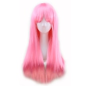 お買い得  パーティーウィッグ-女性用ブロンドウィッグ 合成ウィッグ ストレート キンキーストレート アシンメトリックウィッグ ロング ライトブロンド ライトブラウン /ブラウン /ピンク ナチュラルブラック合成髪 ハロウィンウィッグ
