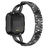preiswerte Fitbit-Uhrenarmbänder-Uhrenarmband für Fitbit Versa 2 / Versa Lite / Versa SE / Versa Edelstahl Strass Ersatz Gurt Bling-Diamant Schmuck Armband Armband