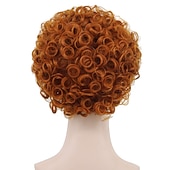 cheap Older Wigs-Orange Wigs for Women Synthetic Wig Curly Pixie Cut Wig Short Red Synthetic Hair 8 Inch Women's Synthetic Red