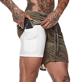 cheap Mens Active Shorts-Men&#039;s Sports Outdoor Athletic Breathable Quick Dry Moisture Wicking 2 in 1 with Phone Pocket Liner Solid Colored Activewear Dark Grey Black Stretchy