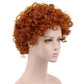 cheap Older Wigs-Orange Wigs for Women Synthetic Wig Curly Pixie Cut Wig Short Red Synthetic Hair 8 Inch Women's Synthetic Red