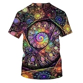 baratos Camisetas 3D-Homens Gráfico Galáxia Camisa Social Camiseta Manga Curta Camiseta Decote Redondo Camisa Básico Feriado Arco-íris Roupa S M L XL 2XL 3XL