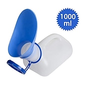 abordables Organizadores para coche-1 unid 1000 ml botella de ayuda para el inodoro móvil de plástico portátil portátil botella de orina para coche de camping al aire libre para mujeres hombres viaje herramientas de viaje