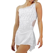 ieftine Rochii de patinaj artistic-Rochie de Patinaj Artistic Pentru femei Fete Πατινάζ στο πάγο Rochii Ținute Negru Alb Galben Spandex Înaltă Elasticitate Antrenament Competiție Ținută Patinaj Peteci Cristale / Strasuri Fără manșon