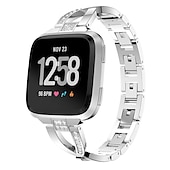 preiswerte Fitbit-Uhrenarmbänder-Uhrenarmband für Fitbit Versa 2 / Versa Lite / Versa SE / Versa Edelstahl Strass Ersatz Gurt Bling-Diamant Schmuck Armband Armband