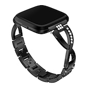 preiswerte Fitbit-Uhrenarmbänder-Uhrenarmband für Fitbit Versa 2 / Versa Lite / Versa SE / Versa Edelstahl Strass Ersatz Gurt Bling-Diamant Schmuck Armband Armband