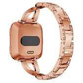 preiswerte Fitbit-Uhrenarmbänder-Uhrenarmband für Fitbit Versa 2 / Versa Lite / Versa SE / Versa Edelstahl Strass Ersatz Gurt Bling-Diamant Schmuck Armband Armband