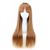 お買い得  パーティーウィッグ-女性用ブロンドウィッグ 合成ウィッグ ストレート キンキーストレート アシンメトリックウィッグ ロング ライトブロンド ライトブラウン /ブラウン /ピンク ナチュラルブラック合成髪 ハロウィンウィッグ