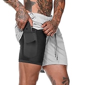 cheap Mens Active Shorts-Men&#039;s Sports Outdoor Athletic Breathable Quick Dry Moisture Wicking 2 in 1 with Phone Pocket Liner Solid Colored Activewear Dark Grey Black Stretchy