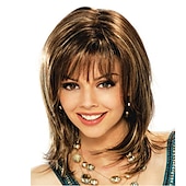 cheap Older Wigs-Blonde Wigs for Women Synthetic Wig Wig Layered Wig Wigs with Bangs 12Inch
