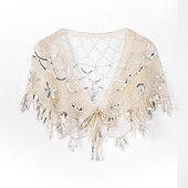 お買い得  結婚式のゲストラップ-ノースリーブ ショール / 1920年代風 / フラッパー ポリエステル 結婚式 レディースラップ と スパンコール