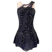 halpa Taitoluistelupuvut-Taitoluistelupuku Naisten Tyttöjen Luistimet Hameet Asut Keltainen &amp; Keltainen Tummanpunainen Tumma laivastonsininen Avoin selkä Spandex Venyvä langa Erittäin elastinen Kouluts Harjoittelu Kilpailu