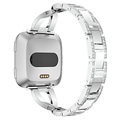 preiswerte Fitbit-Uhrenarmbänder-Uhrenarmband für Fitbit Versa 2 / Versa Lite / Versa SE / Versa Edelstahl Strass Ersatz Gurt Bling-Diamant Schmuck Armband Armband