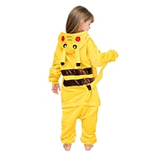 preiswerte Onesie-Kostüme-Set mit Flanell-Einteiler, Kigurumi-Pyjama, Krallenhausschuhen, 2-teiliges Set, Nachtwäsche, Tarnung, niedliches Pika-Pika-Cartoon-Tier, gemütliche Unisex-Hauskleidung für Kinder, Unisex