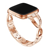 preiswerte Fitbit-Uhrenarmbänder-Uhrenarmband für Fitbit Versa 2 / Versa Lite / Versa SE / Versa Edelstahl Strass Ersatz Gurt Bling-Diamant Schmuck Armband Armband