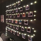 cheap Battery String Lights-Photo Clip String Lights 10M with 100 Clips LED Fairy Lights for Dorm Party Garland Christmas Decoration Party Wedding Christmas String Lights