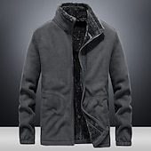 halpa Softshell-, fleece- ja vaellustakit-miesten vaellus fleece takki tuulitakki polar fleece talvi ulkona yksivärinen lämpö lämmin tuulenpitävä kevyt jalusta kaulus päällysvaatteet trenssi top yksi liukusäädin metsästys kalastus kiipeily sininen