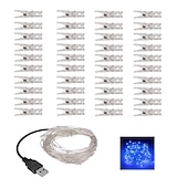 お買い得  USB電源-エレガントな結婚披露宴パーティー用フォトクリップ LED ストリングライト 5m クリップ40個付き 寮パーティー用ガーランド フェアリーライト クリスマスデコレーション パーティー 結婚式 寝室 壁 バー キャビネット USB電源