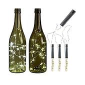 economico Striscie luci a batteria-2m Strisce luminose LED flessibili Fili luminosi 20 LED 3 pezzi Bianco caldo Batterie AA alimentate