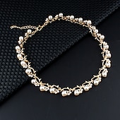 economico Parure di gioielli-bracciale a catena due pezzi in lega 1 collana 1 bracciale orecchini donna elegante semplice base classico set di gioielli per festa matrimonio fidanzamento / orecchini a cerchio / set di gioielli da