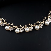 economico Parure di gioielli-bracciale a catena due pezzi in lega 1 collana 1 bracciale orecchini donna elegante semplice base classico set di gioielli per festa matrimonio fidanzamento / orecchini a cerchio / set di gioielli da