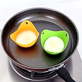 cheap Egg Acc-4pcs Set Silicone Egg Poacher Cook Poach Pods Pan Mould Kitchen Tool Baking Poached Cup