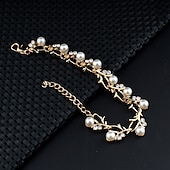 economico Parure di gioielli-bracciale a catena due pezzi in lega 1 collana 1 bracciale orecchini donna elegante semplice base classico set di gioielli per festa matrimonio fidanzamento / orecchini a cerchio / set di gioielli da