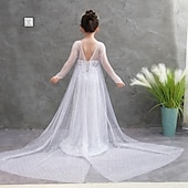 abordables Costumes pour filles-La Reine des neiges Princesse Elsa Robe Robe de demoiselle d&#039;honneur Combinaison A-ligne Robe à Motifs Cosplay de Film for Fille Journée des enfants Mascarade Mariage robe demoiselle d honneur