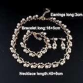 economico Parure di gioielli-bracciale a catena due pezzi in lega 1 collana 1 bracciale orecchini donna elegante semplice base classico set di gioielli per festa matrimonio fidanzamento / orecchini a cerchio / set di gioielli da