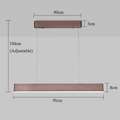 economico Luci Isola cucina-91 cm lampada a sospensione led isola luce lunghezza regolabile luci alluminio finiture verniciate stile nordico moderno 110-120v 220-240v