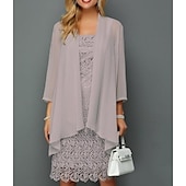 voordelige moeders wikkels-Dames Wikkel Moeder&#039;s Wikkels Jassen Bruiloftsgast Wikkels  Jassen Elegante Zonbescherming 3/4 Lange Mouw Chiffon Bruiloft Wikkels Met Ruching Voor Feest Avond Lente  Zomer om te imponeren