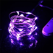 olcso Elemmel működő-2m Fényfüzérek 20 LED SMD 0603 24db Meleg fehér Fehér Piros Karácsony Újévi Karácsonyi esküvői dekoráció Akkumulátorok