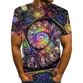 baratos Camisetas 3D-Homens Gráfico Galáxia Camisa Social Camiseta Manga Curta Camiseta Decote Redondo Camisa Básico Feriado Arco-íris Roupa S M L XL 2XL 3XL