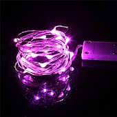olcso Elemmel működő-2m Fényfüzérek 20 LED SMD 0603 24db Meleg fehér Fehér Piros Karácsony Újévi Karácsonyi esküvői dekoráció Akkumulátorok