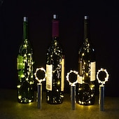 economico Striscie luci a batteria-2m Strisce luminose LED flessibili Fili luminosi 20 LED 3 pezzi Bianco caldo Batterie AA alimentate