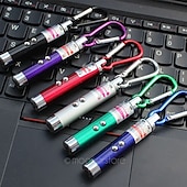 お買い得  懐中電灯-アウトドア ミニ クライミング バックル レーザー ペン ポインター - キャンプ用キーチェーン付き LED 懐中電灯 3 個と UV ブラック ライト トーチ (ランダム カラー)