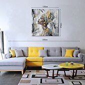 お買い得  人物画-ハング塗装油絵 手描きの 方形 抽象画 人物 近代の インナーフレームなし(枠なし)