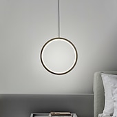 cheap Island Lights-2pcs 20cm LED Pendant Light Circle Design Bedside Light Aluminum Painted Finishes Black White Frame for Bedroom Entry Dinning Room Modern 110-120V 220-240V 10W