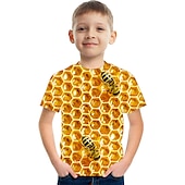 お買い得  男の子の3Dビジョンと幾何学-男の子 3D カラーブロック 3D印刷 Tシャツ 半袖 3Dプリント 夏 スポーツ ストリートファッション ベーシック ポリエステル レーヨン 子供 3〜12年 アウトドア 日常 屋内