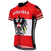 baratos Camisolas masculinas-Homens Camisa para Ciclismo Padrão Águia Rússia Manga Curta Moto Camisa / Roupas Para Esporte Blusas com 3 bolsos traseiros Ciclismo de Montanha Ciclismo de Estrada Resistente a UV Secagem Rápida