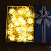 billiga Batteristrängljus-ros slingor 3m 30 leds inomhus alla hjärtans bröllopsfödelsedag årsdag blomlökar dekoration