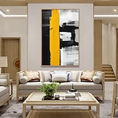 cheap Abstract Paintings-Oil Painting Hand Painted Vertical Abstract Pop Art Modern Stretched Canvas
