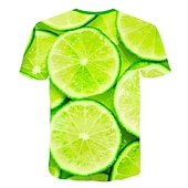 abordables Camisetas 3D-Hombre Bloque de color Fruta 3D Camiseta Manga Corta Camiseta Escote Redondo Camisa Exagerado Básico Diario Deportes Verde Claro Ropa Talla Grande S L XL 2XL 3XL