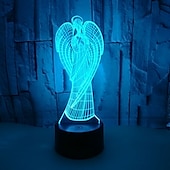 Недорогие 3D ночники-Ангел 3D ночной свет Ночные светильники Меняет цвета С портом USB USB 1шт