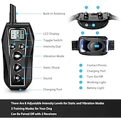 お買い得  犬用トレーニング用品-ipx7防水充電式リモートペット犬トレーニングカラーLED 3モードビープ振動ショックペット行動トレーニング2匹の犬