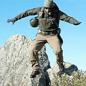 abordables Chaquetas y abrigos de hombre-operaciones especiales de los hombres chaqueta táctica militar de caparazón suave abrigo de caza con capucha abrigo de lana con capucha al aire libre térmico cálido impermeable a prueba de viento forrado con vellón ligero gabardina de invierno superior pe