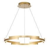 abordables Design Anneau et Rond-80 cm cercle pendentif lumière or lustre de luxe en aluminium anodisé LED moderne